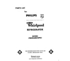 Whirlpool JWARG482WP01 front cover diagram