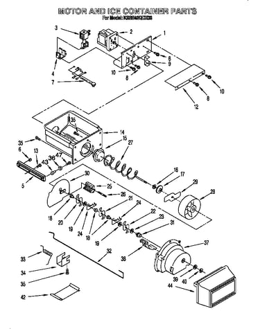 Motor and ice container