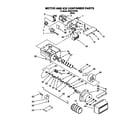 Whirlpool 3XR2727FB00 motor and ice container diagram