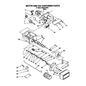 Whirlpool 3XR2727FB00 motor and ice container diagram