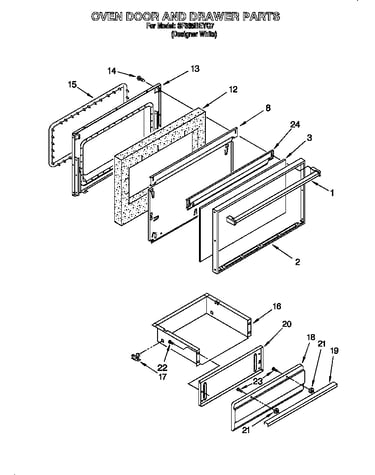 Oven door and drawer