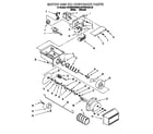 KitchenAid KSRS22QDWH02 motor and ice container diagram