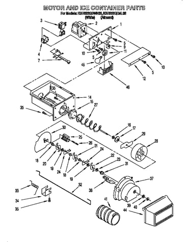 Motor and ice container