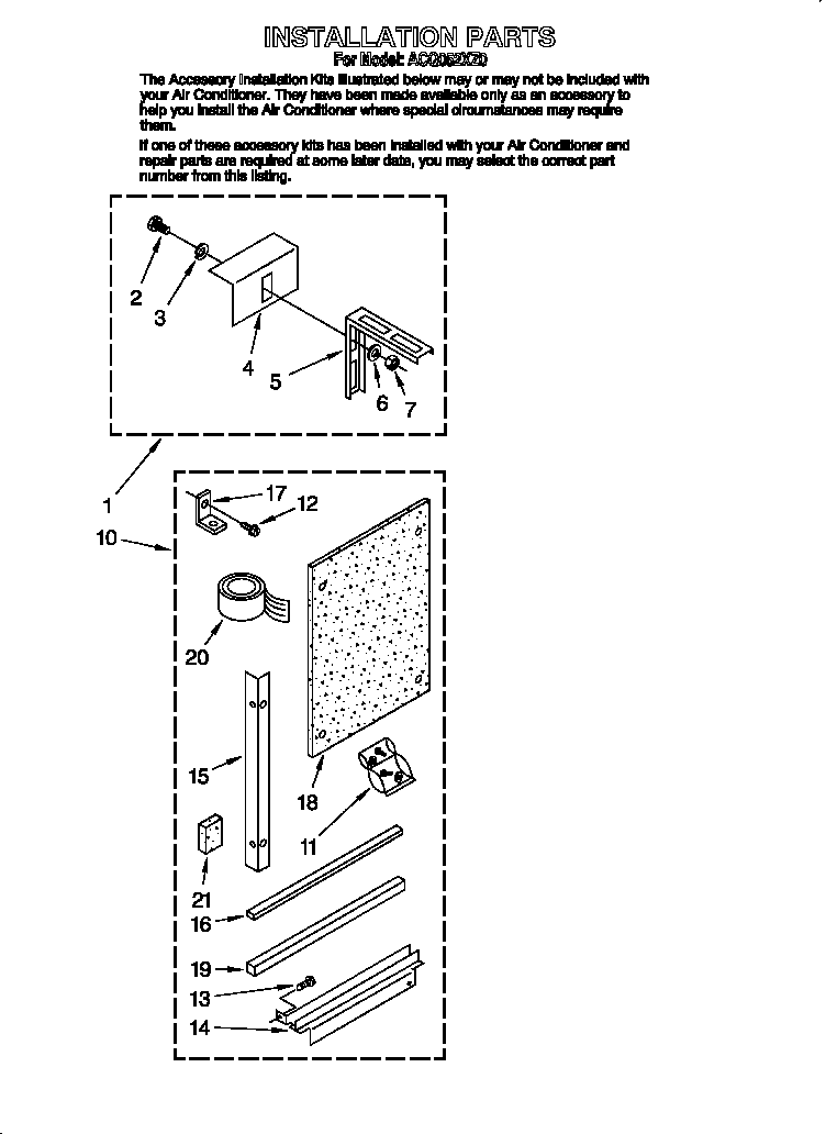 Installation parts