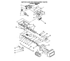 Whirlpool 7ED25PQXDW01 motor and ice container diagram