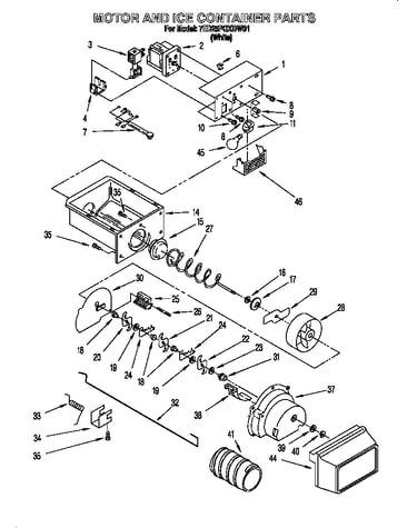 Motor and ice container