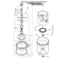 Whirlpool 2LSR5233BQ1 agitator, basket and tub diagram
