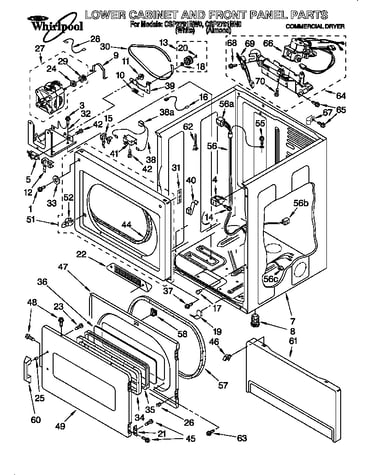 Lower cabinet and front panel