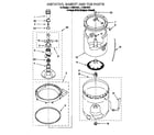 Whirlpool LLT8244BZ1 agitator, basket and tub diagram