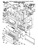 Lower cabinet and front panel