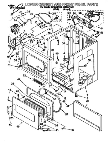 Lower cabinet and front panel