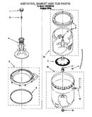Agitator, basket, and tub