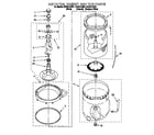 Roper RAX6144EQ1 agitator, basket and tub diagram