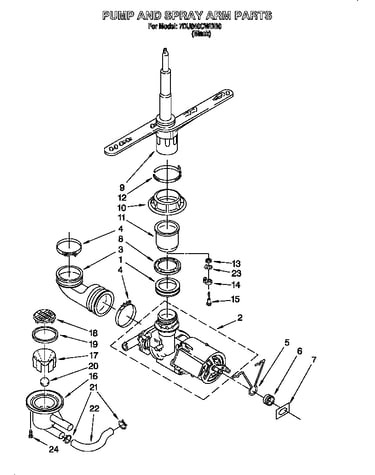 Pump and spray arm