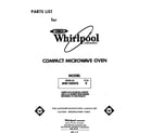 Whirlpool MW1000XS0 front cover diagram