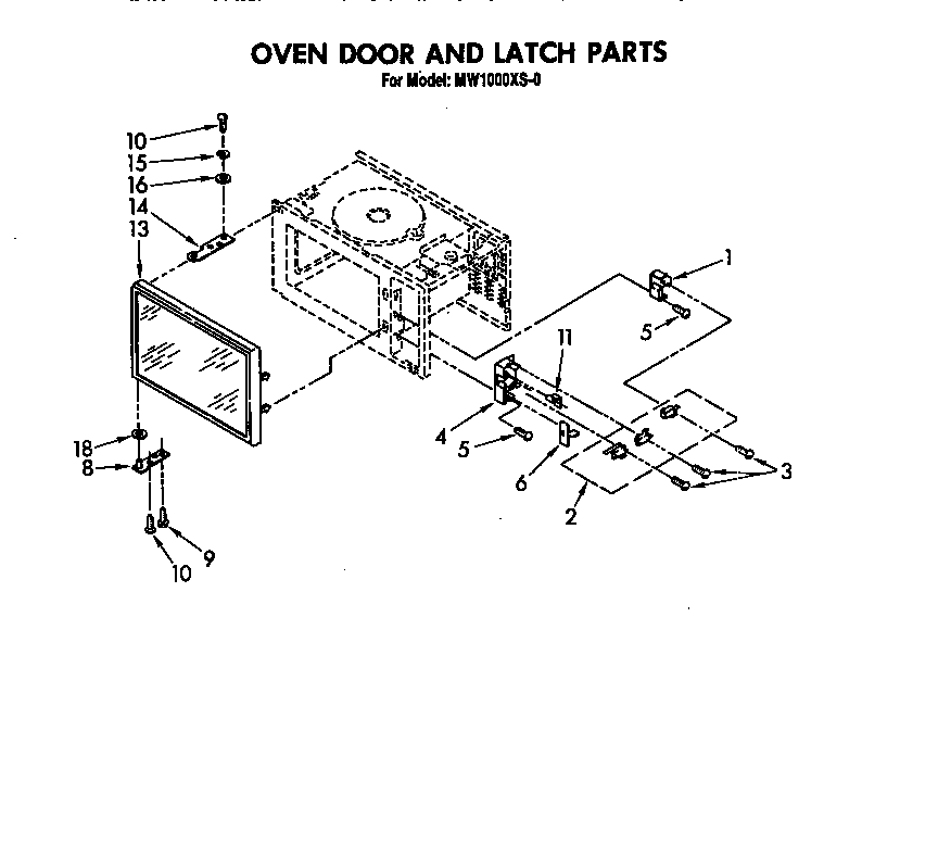 OVEN DOOR AND LATCH