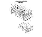 Whirlpool SF367PEYQ8 door and drawer diagram