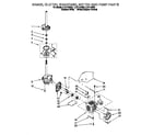 Whirlpool LLR7144DW0 brake, clutch, gearcase, motor and pump diagram