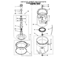 Whirlpool 4LBR8255DQ0 agitator, basket and tub diagram