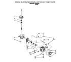 Whirlpool LSR4311DQ0 brake, clutch, gearcase, motor and pump diagram