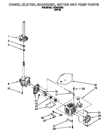 Brake, clutch, gearcase, motor and pump