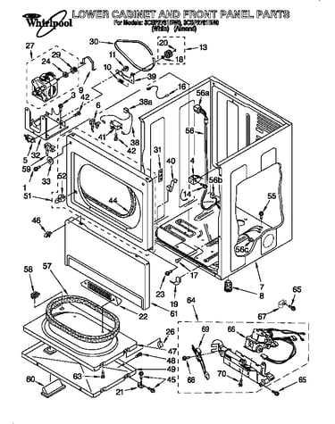 Lower cabinet and front panel