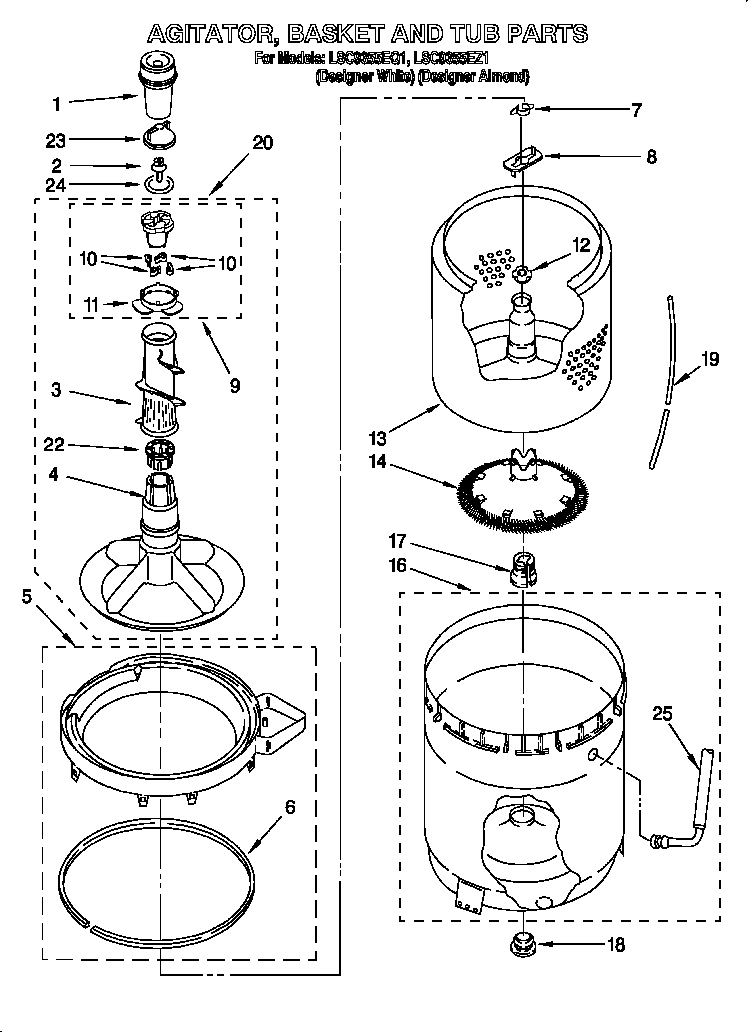 Agitator, basket & tub