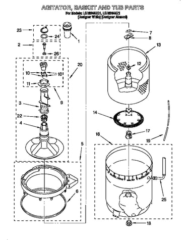 Agitator, basket & tub