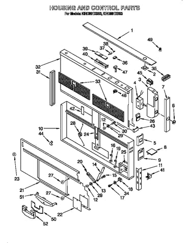 Housing and control parts