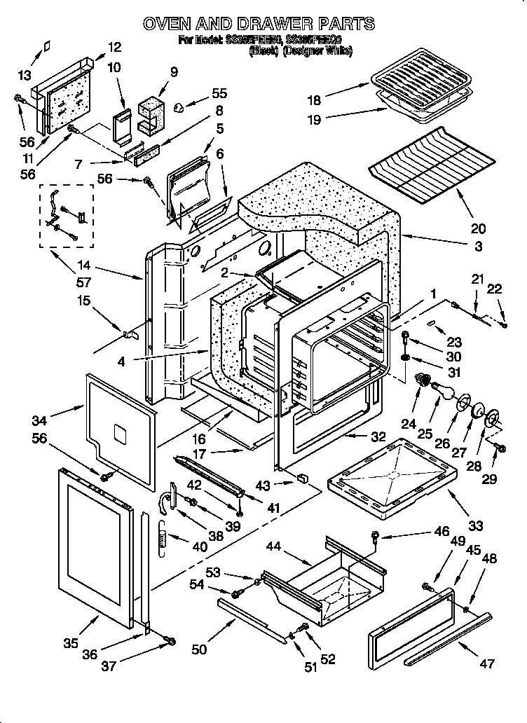 Oven and drawer