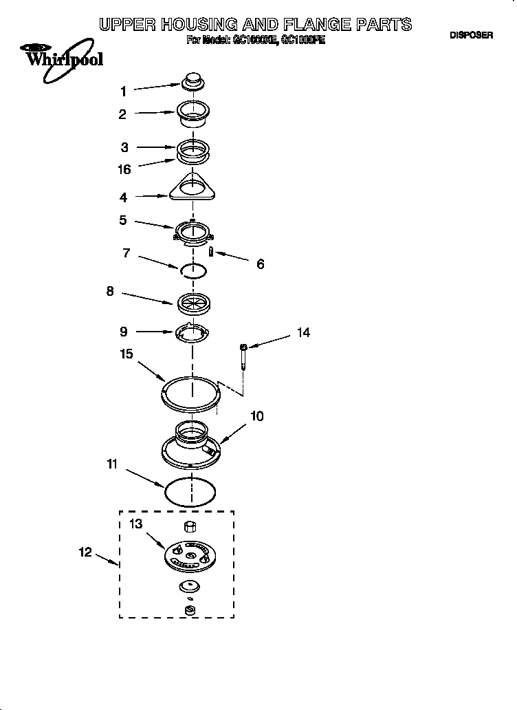Upper housing and flange