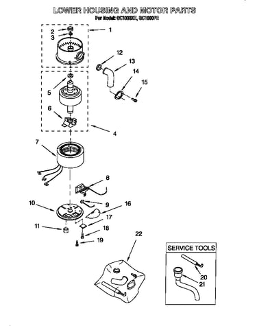 Lower housing and motor