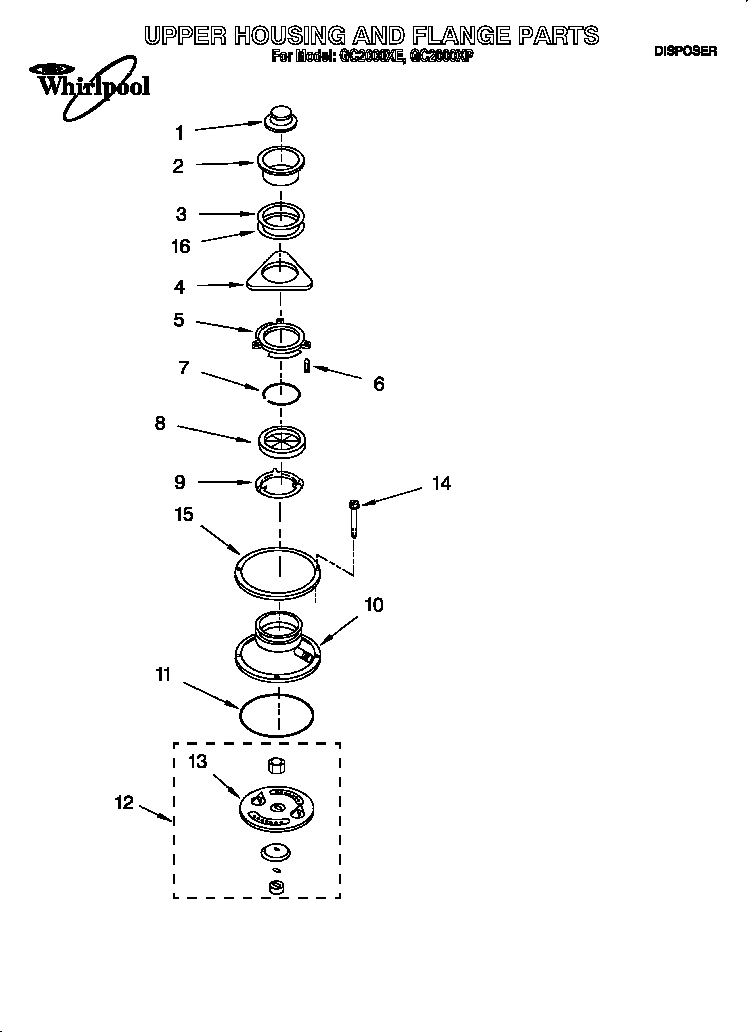 Upper housing and flange