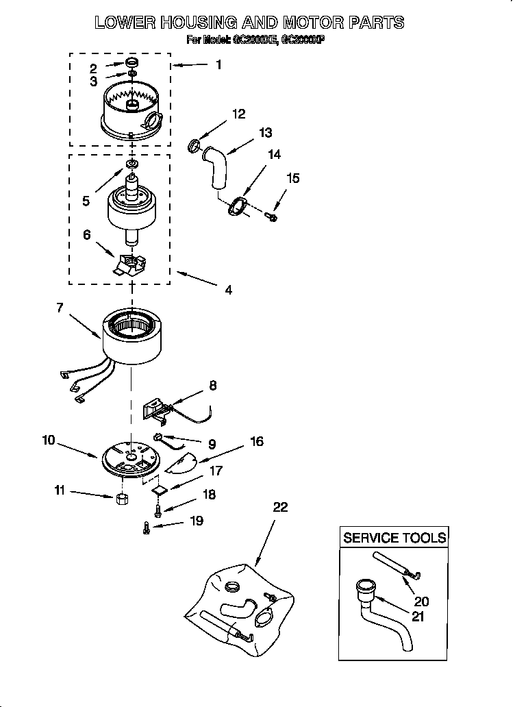 LOWER HOUSING AND MOTOR