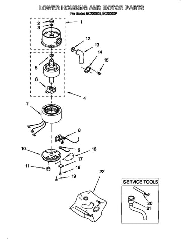 Lower housing and motor