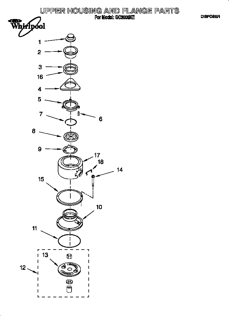 Upper housing and flange