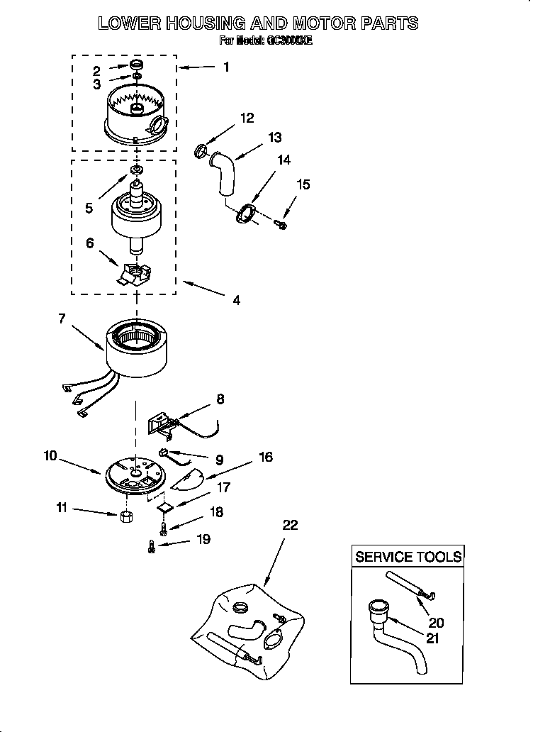 Lower housing and motor