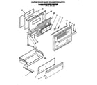 Whirlpool SF380PEWW0 oven door and drawer diagram