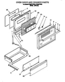 Oven door and drawer