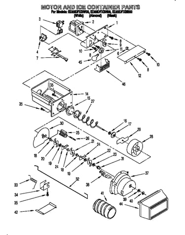 Motor and ice container