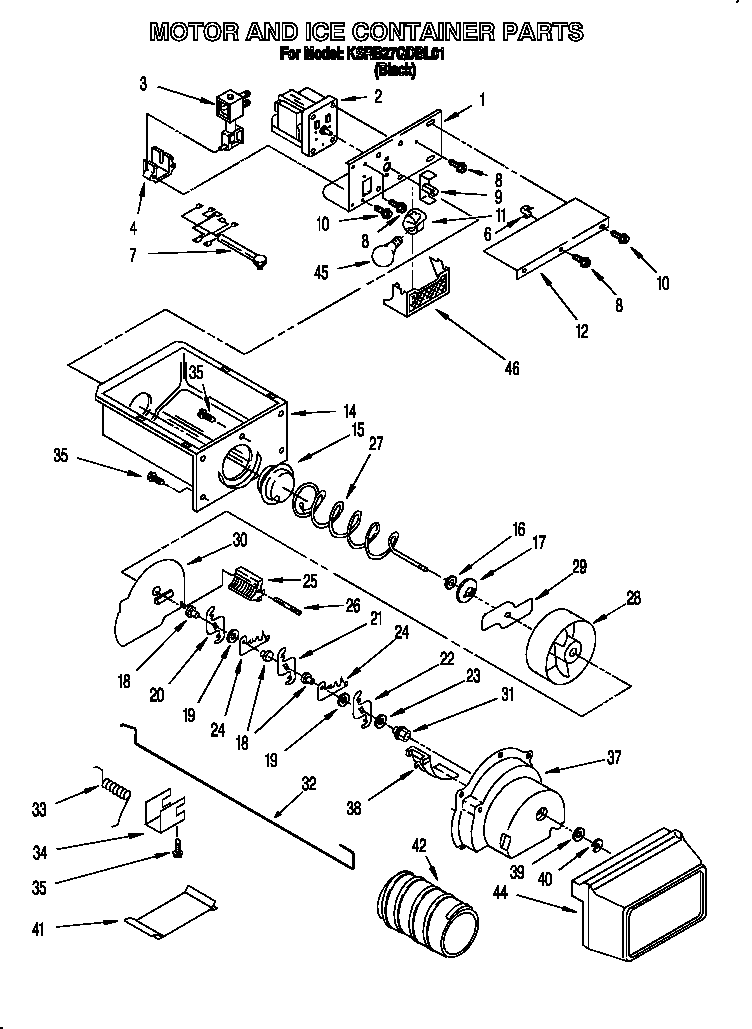 Motor and ice container