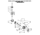 Whirlpool LSR9355DZ0 brake, clutch, gearcase, motor and pump diagram