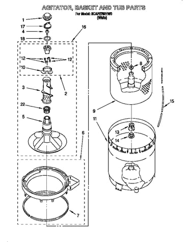 Agitator, basket & tub