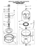 Agitator, basket, and tub