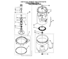 Whirlpool LLT8244DQ0 agitator, basket and tub diagram