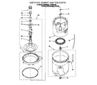 Whirlpool LSV9244DQ0 agitator, basket and tub diagram