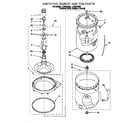 Whirlpool LLC8244DZ0 agitator, basket and tub diagram