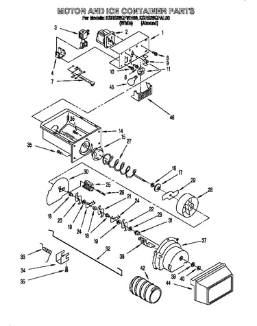 Motor and ice container