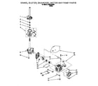 Whirlpool CAW2792EW0 brake, clutch, gearcase, motor and pump diagram