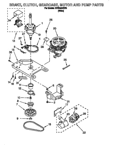Brake, clutch, gearcase, motor and pump